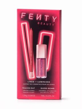 Fenty Beauty Lined + Luminized Lip Set RiRi Lip Liner & Grape Splash Gloss Bomb